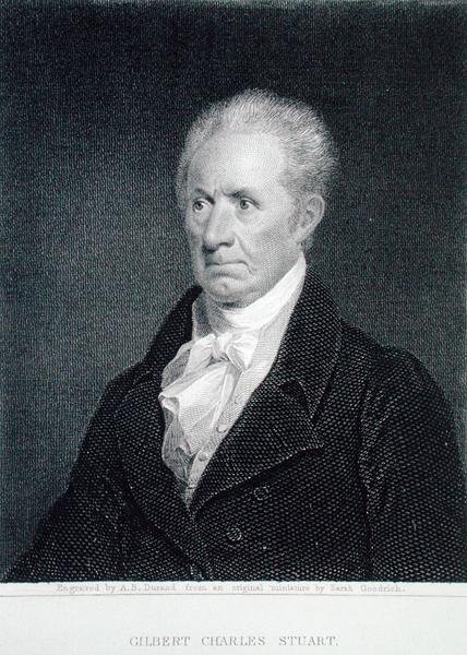 Gilbert Charles Stuart (1755-1828), grawerowany przez Ashera Browna Duranda (1796-1886) z oryginalnej miniatury (grafika) autorstwa Sarah Goodridge
