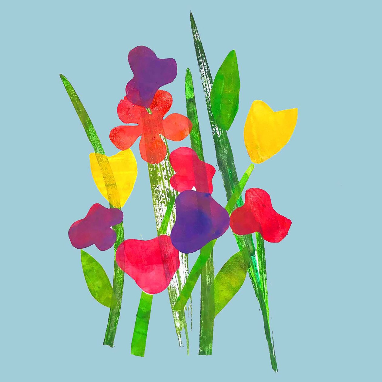 Kwitnie,2019 (monodruk tuszem) autorstwa Sarah Thompson Engels