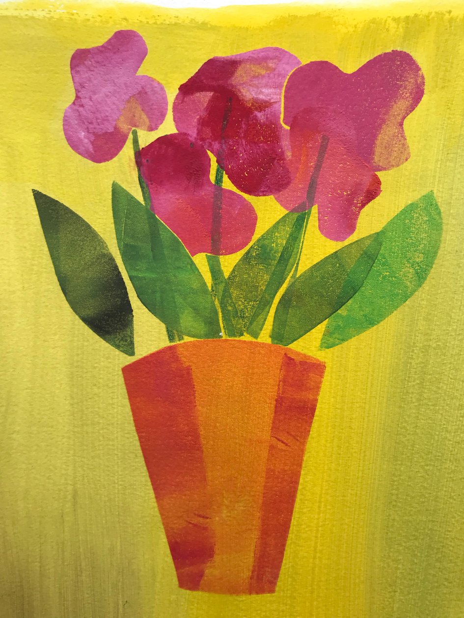 Doniczka,2019,(monodruk) autorstwa Sarah Thompson Engels