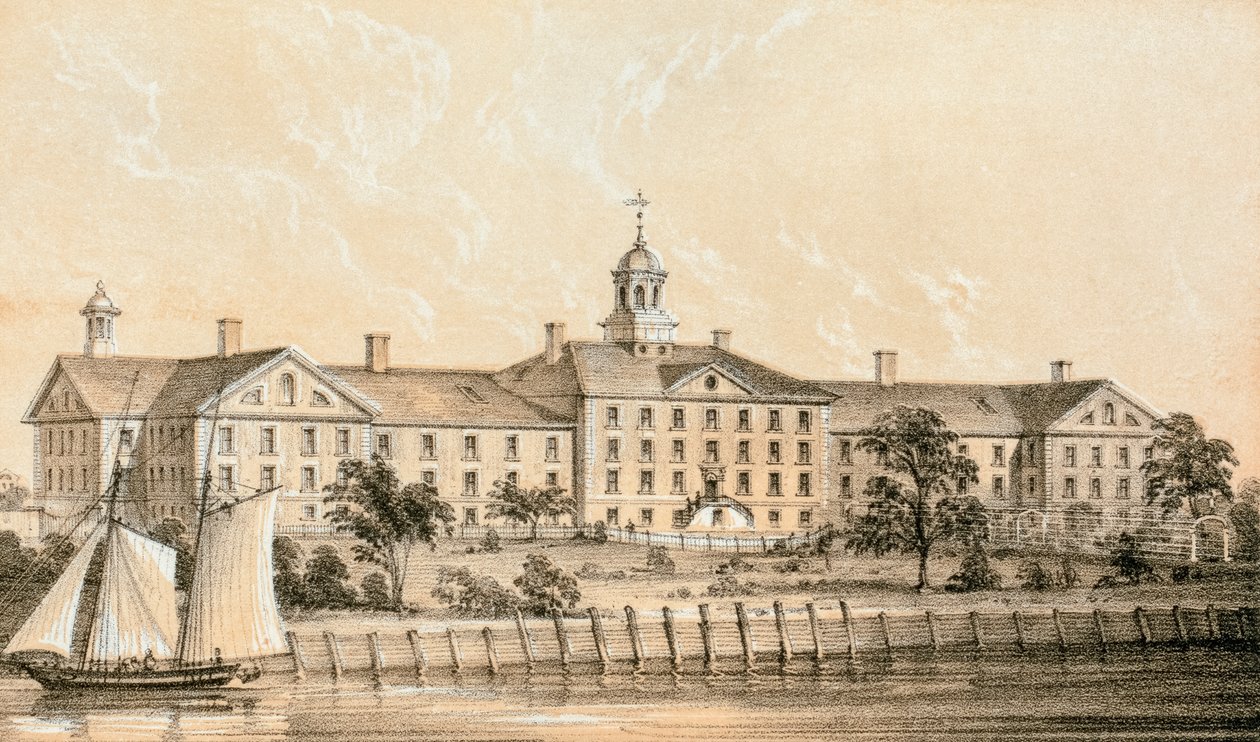Szpital Alms House, Bellevue, szpital Bellevue, Nowy Jork autorstwa Sarony and Major