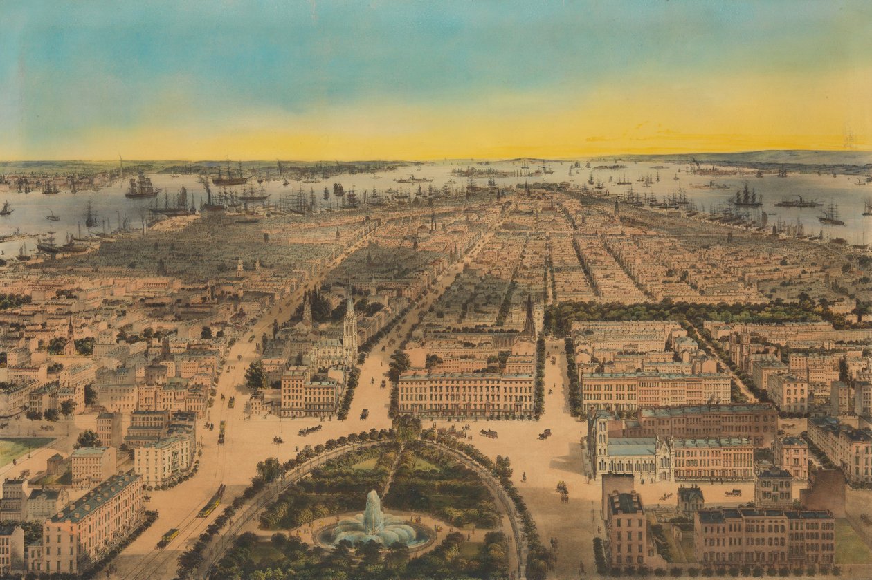 New-York Union Square, patrząc na południe, 1850. autorstwa Sarony and Co