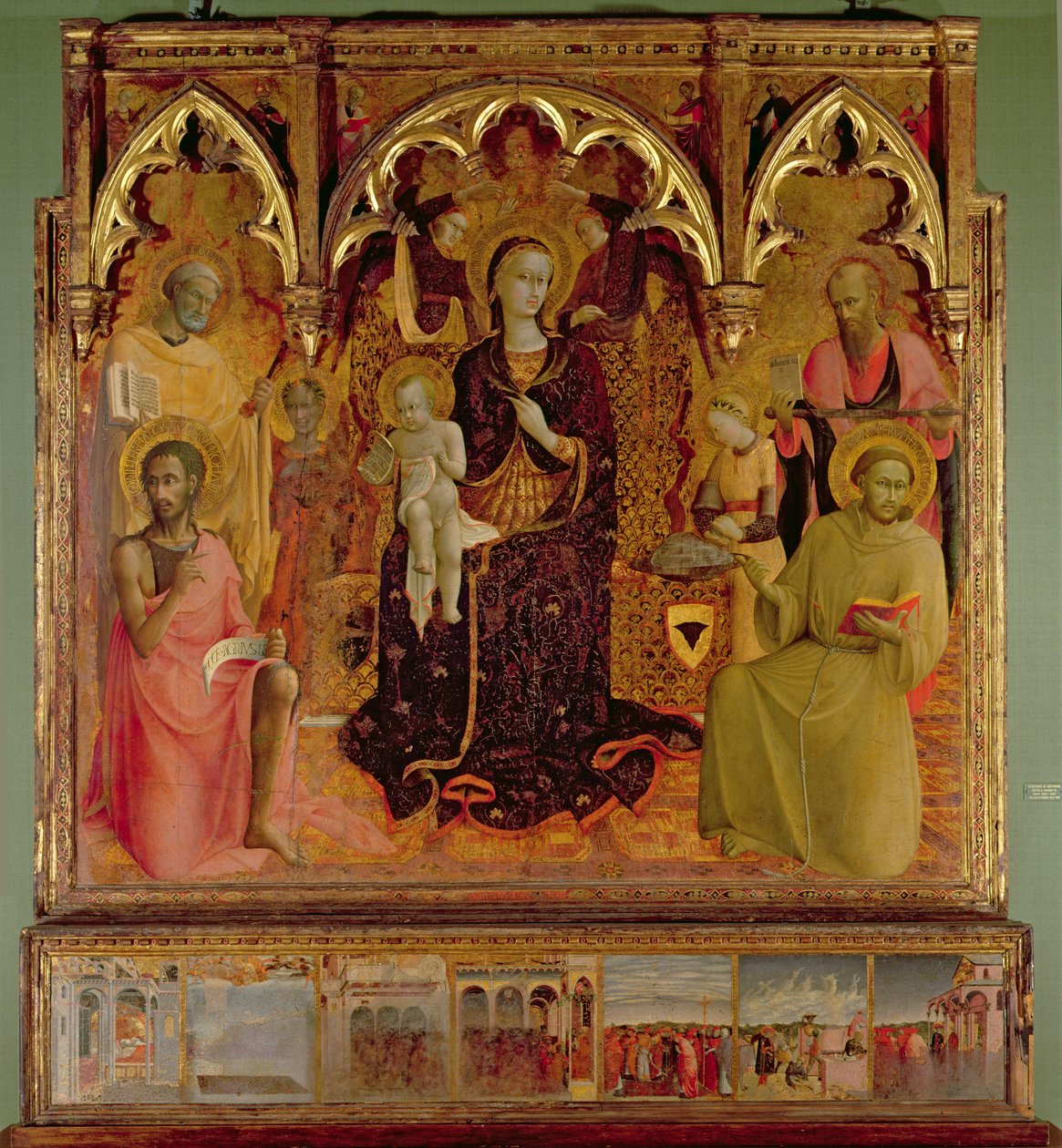 Ołtarz Madonny Śnieżnej, ok. 1430-32 (tempera na desce) autorstwa Stefano Sassetta