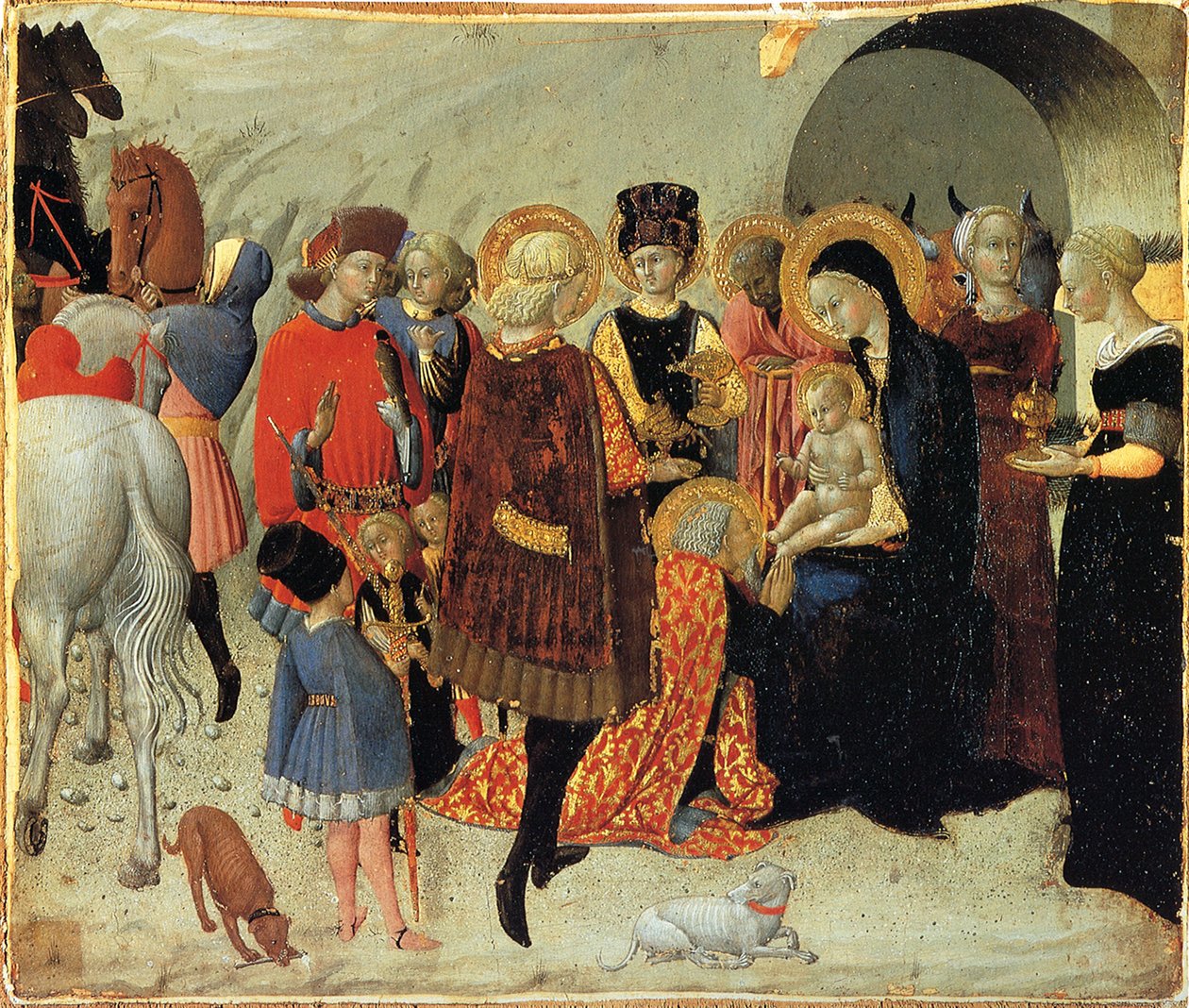 Adoracja Trzech Króli, ok. 1435 autorstwa Sassetta