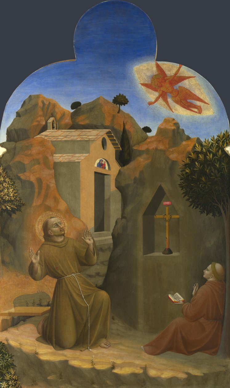 Stygmatyzacja św. Franciszka z ołtarza Borgo del Santo Sepolcro, 1437-1444 autorstwa Sassetta