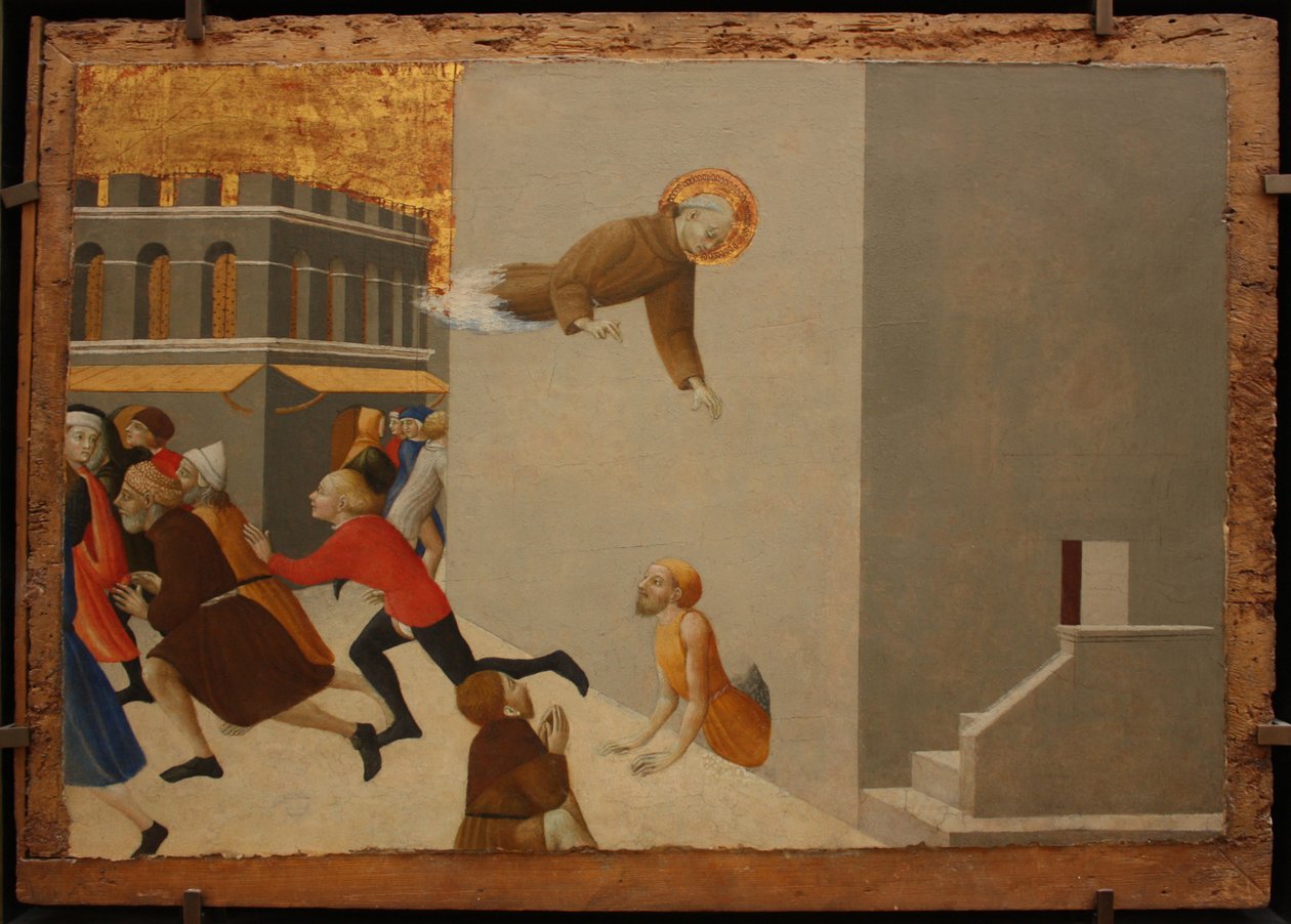 Błogosławiony Ranieri uwalnia biednych z florenckiego więzienia Z Borgo del Santo Sepolcro Ołtarz, 1437-1444 autorstwa Sassetta