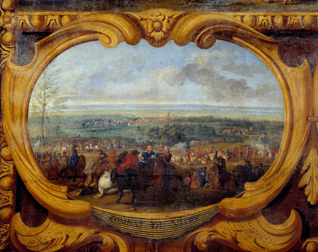 Czyny Ludwika II Burbon, księcia Conde (Bourbon-Conde) (Grand Conde) (1621-1686), Bitwa pod Vitry Szczegół - Obraz Zbawiciela Le Conte (Leconte, Le Comte, Lecomte) (1659-1694) wiek Chantilly, Musee Conde autorstwa Sauveur Le Conte