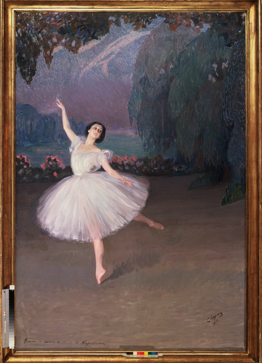 Balerina Tamara Karsavina (1885-1978) w balecie Sylphide (dla baletu Sylphide) autorstwa Savelij Abramovich Sorin