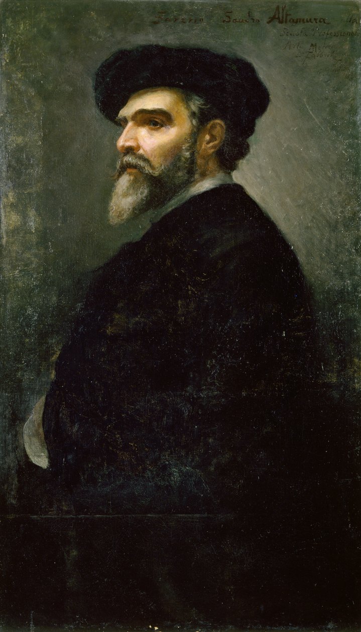 Autoportret, Saverio Francesco Altamura (1822-1897), olej na płótnie autorstwa Saverio Altamura