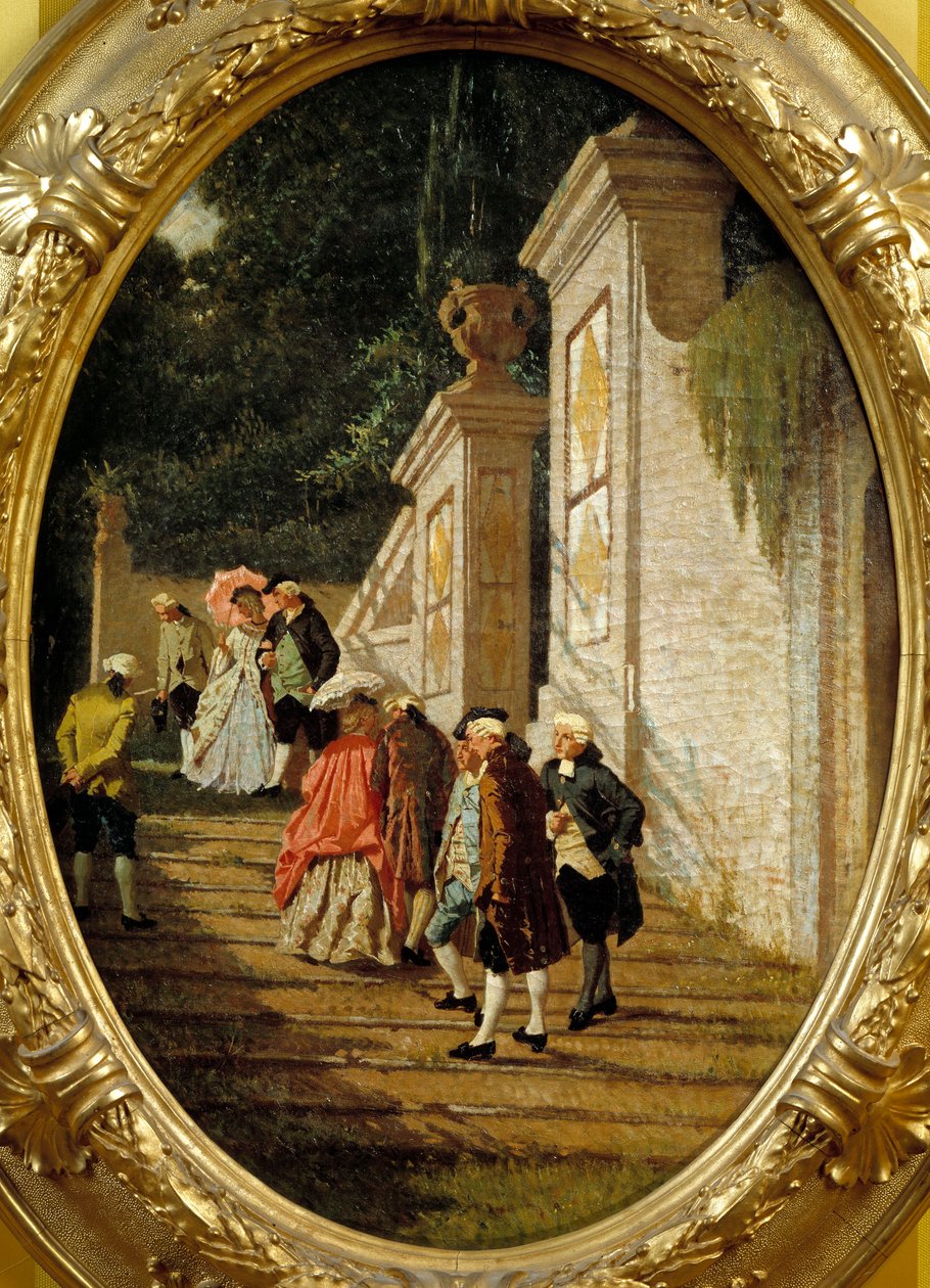 Dobre czasy starożytne Pary spacerowe szlachty. Malarstwo Francesco Altamura autorstwa Saverio Altamura