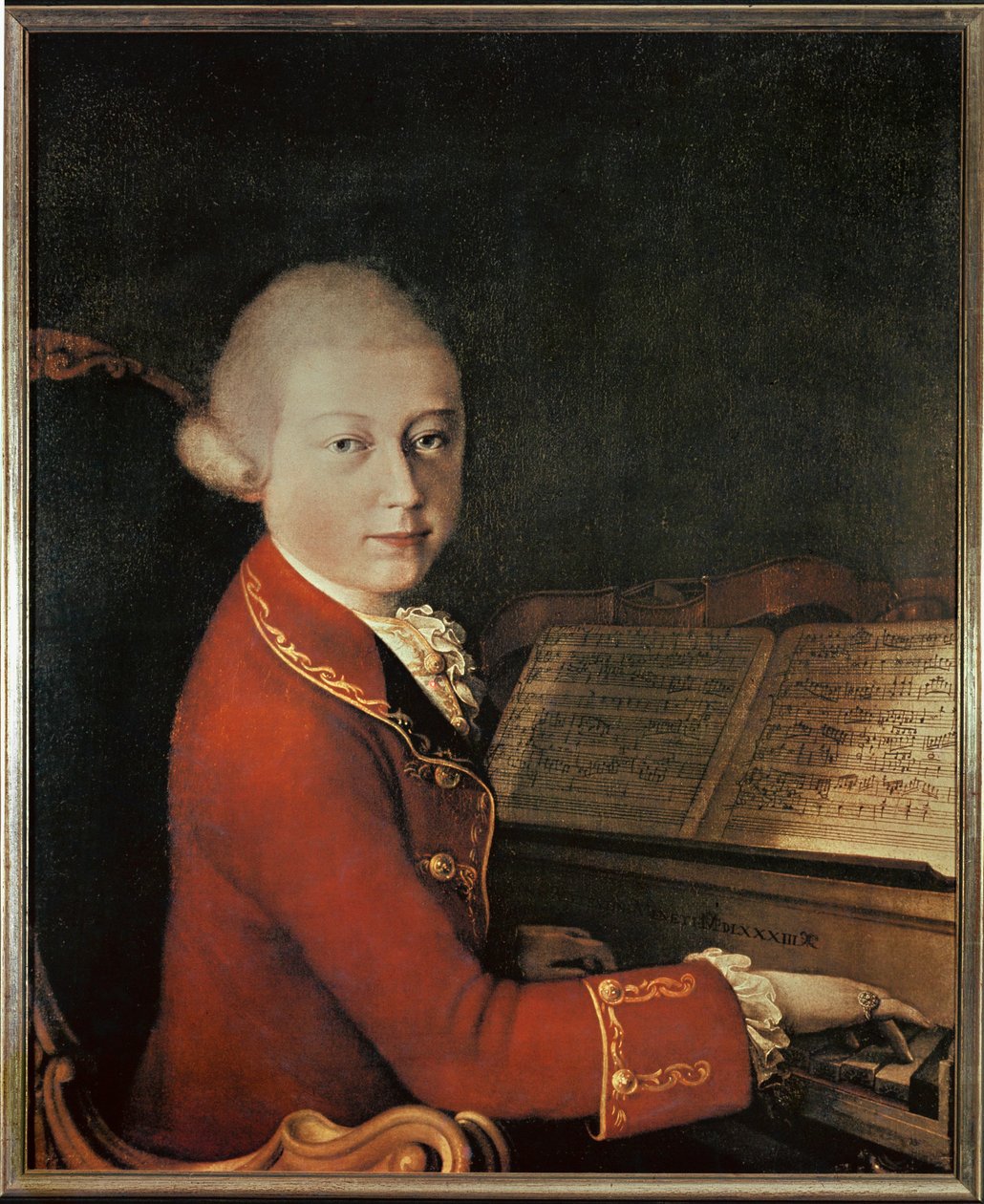 Mozart w Weronie (olej na płótnie) autorstwa Saverio dalla (after) Rosa
