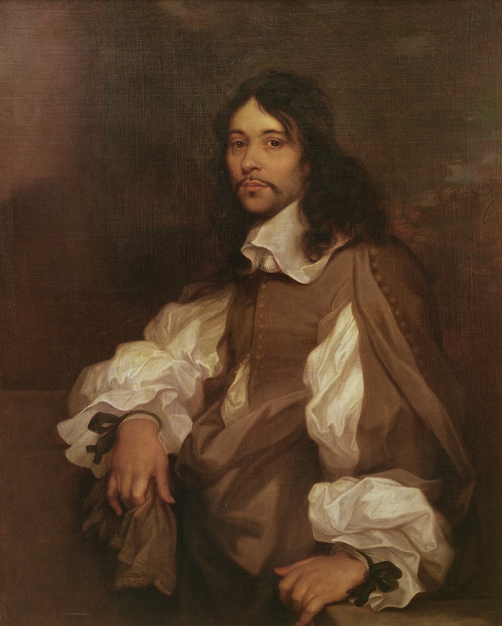 Mężczyzna z czarnymi wstążkami, 1657-58 autorstwa Sébastien Bourdon