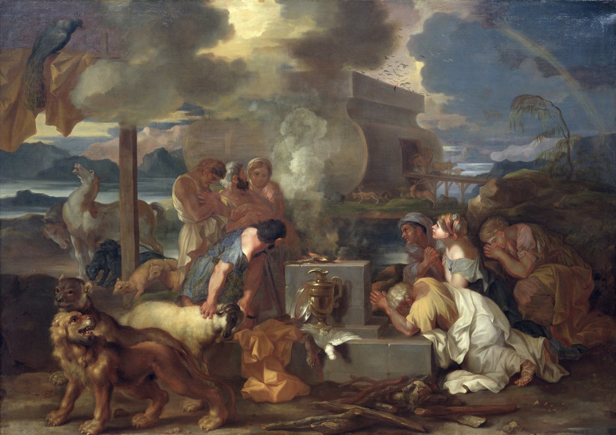 Ofiara Noego, ok. 1640 autorstwa Sébastien Bourdon