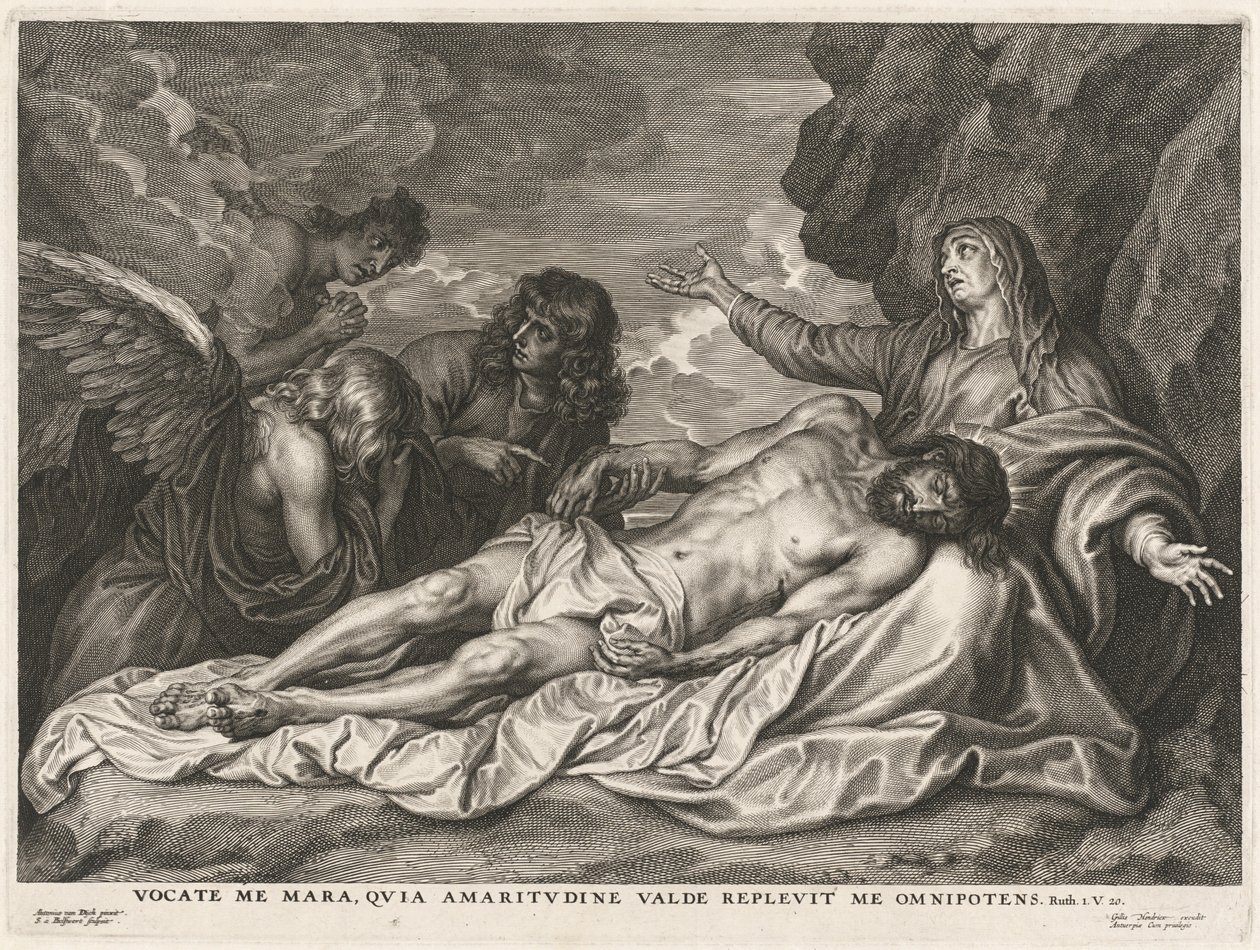 Dziewica wspierająca zmarłego Chrystusa autorstwa Schelte Adams Bolswert after Sir Anthony van Dyck