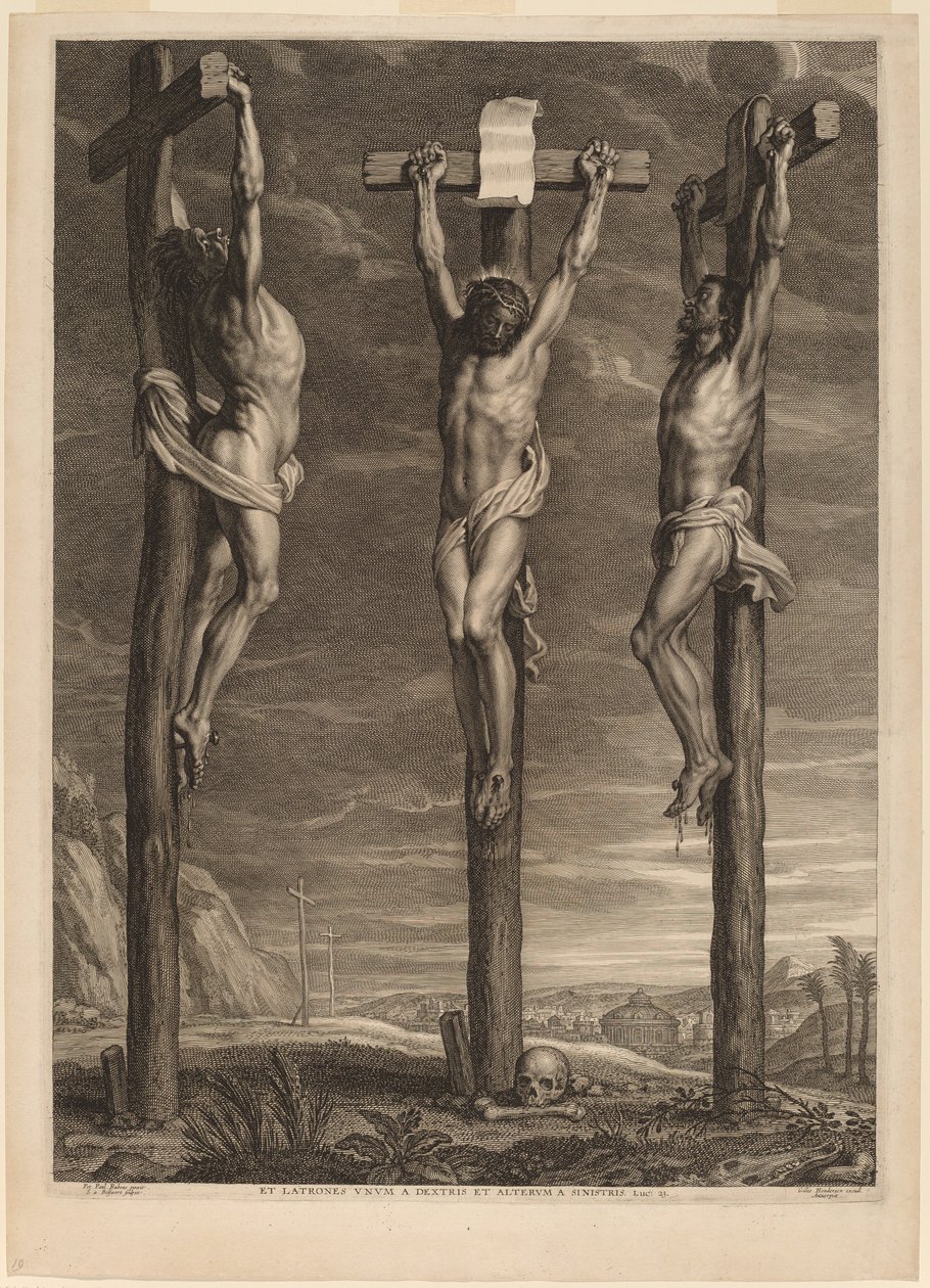 Chrystus ukrzyżowany między dwoma złodziejami autorstwa Schelte Adams Bolswert after Sir Peter Paul Rubens