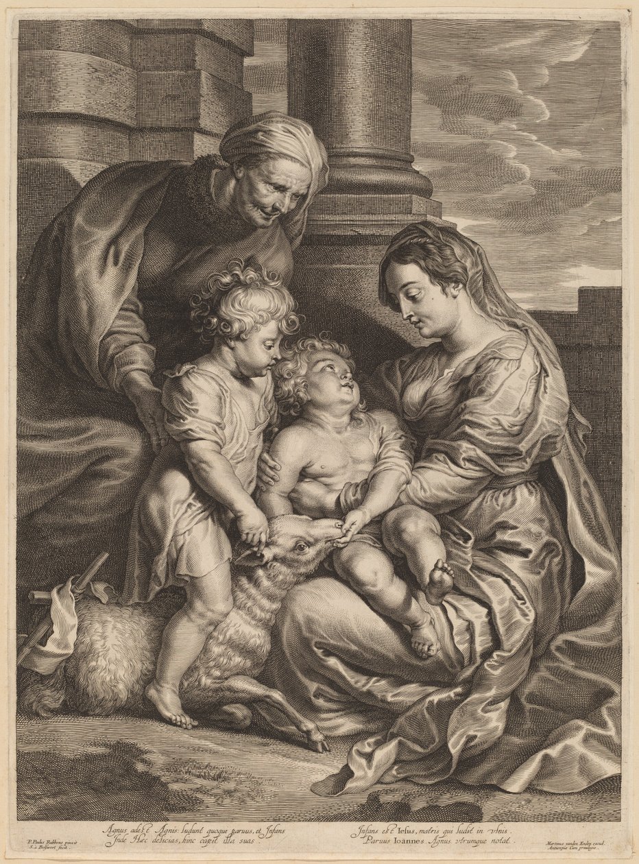 Dziewica z Dzieciątkiem ze św. Anną i św. Janem autorstwa Schelte Adams Bolswert, after Sir Peter Paul Rubens