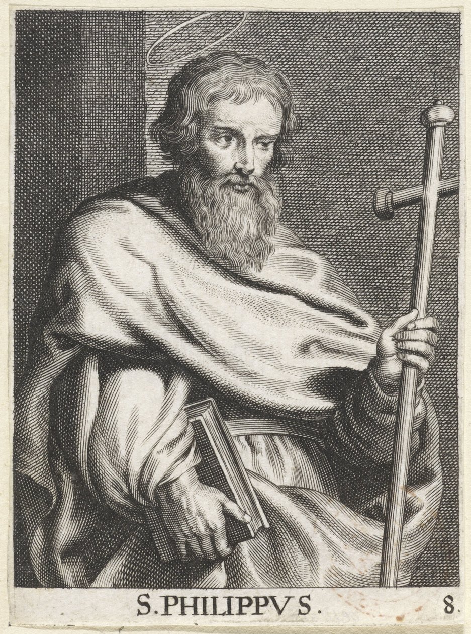 H. Filipus S. Philippus (tytuł na obiekcie) Chrystus, Maryja i Apostołowie (tytuł serii) autorstwa Schelte Adamsz. Bolswert (possibly)