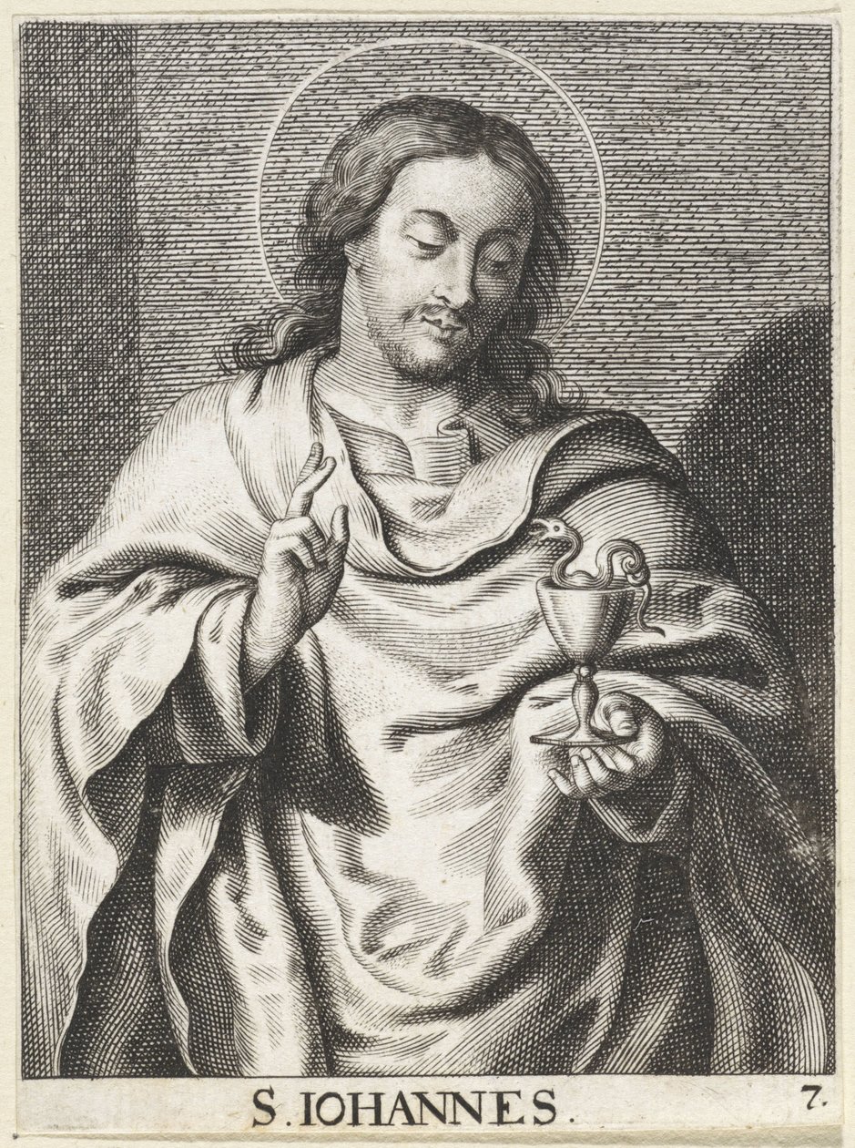 Św. Jan Ewangelista S. Johannes (tytuł na obiekcie) Chrystus, Maryja i Apostołowie (tytuł serii) autorstwa Schelte Adamsz. Bolswert (possibly)