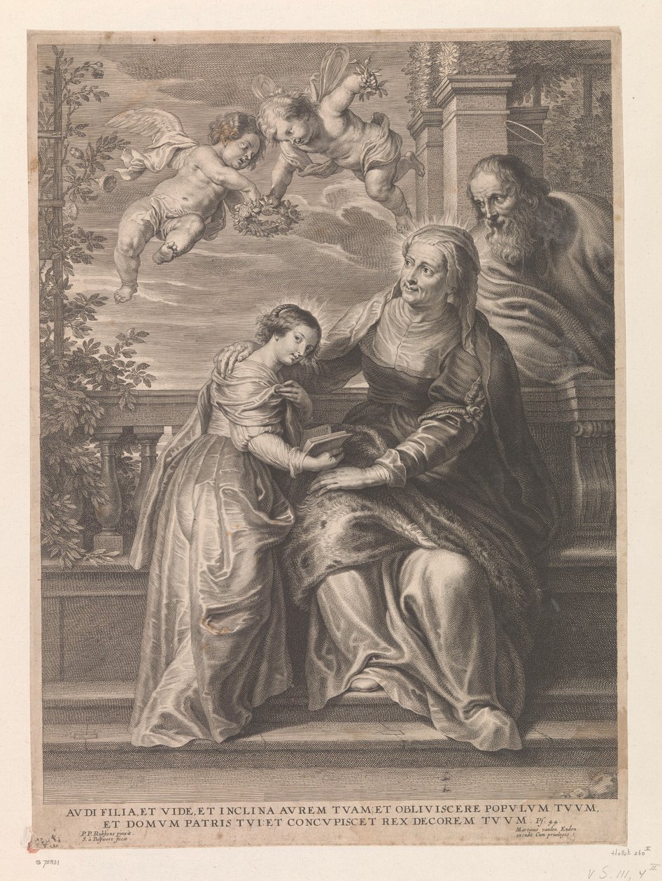 Maria z rodzicami Anną i Joachim autorstwa Schelte Adamsz. Bolswert