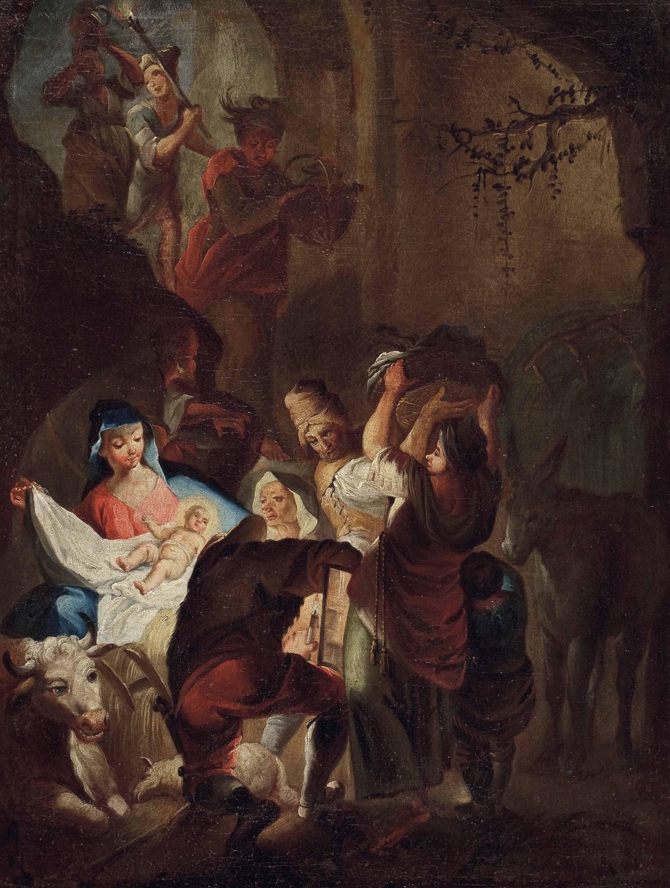 Adoracja pasterzy autorstwa School of Johann Evangelist Holzer