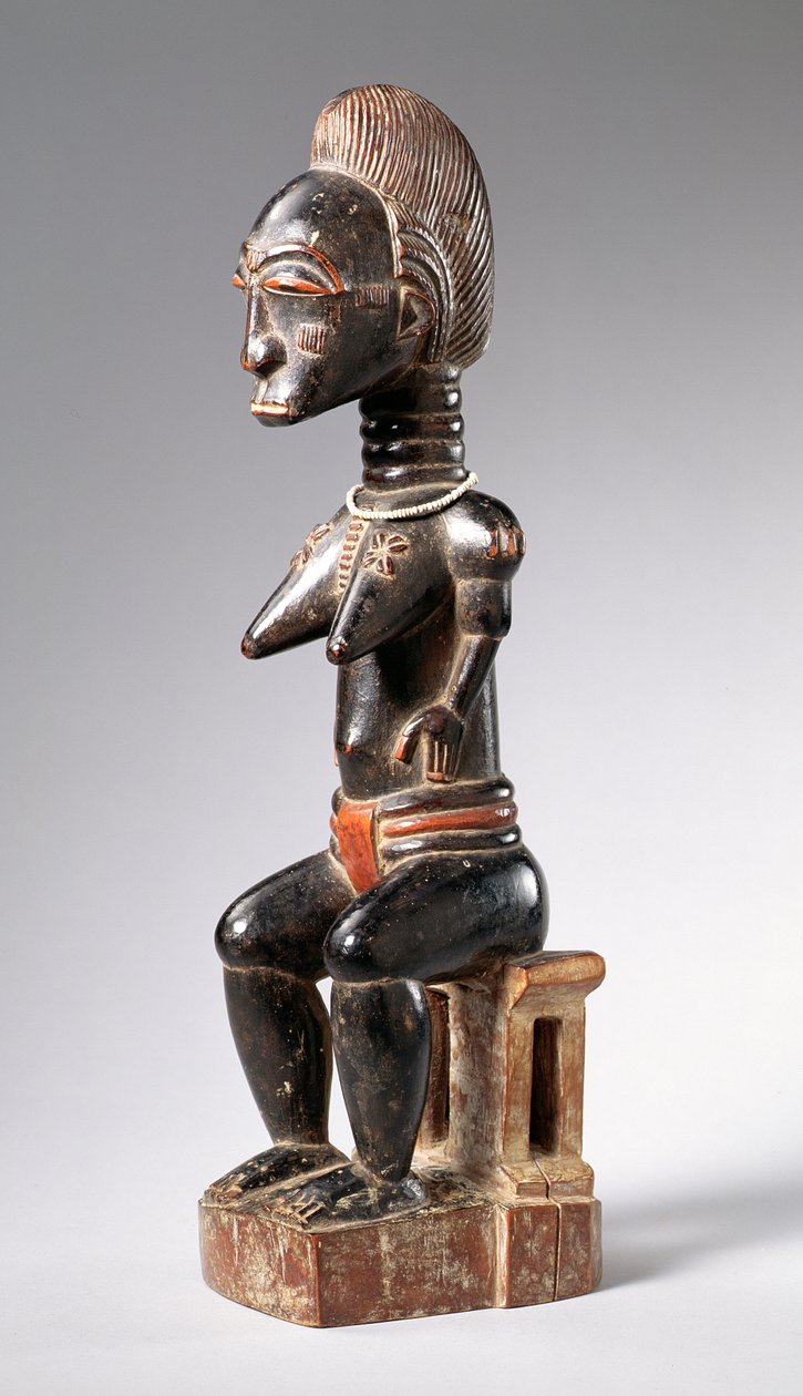 Figura siedzącej kobiety Baule (drewno) (zobacz także 186366 autorstwa School African