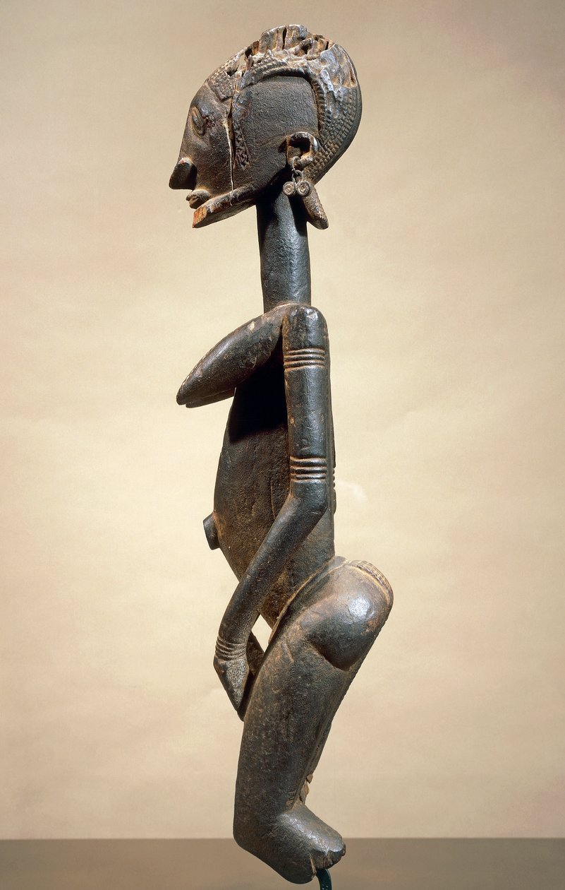 Rzeźba z drewna i metalu, autorstwa Mistrza skośnych oczu, wysokość 59 cm, sztuka plemienia Dogonów Mali autorstwa School African