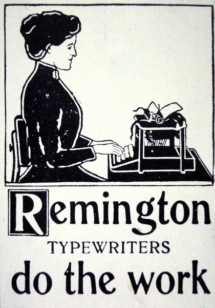 Reklama maszyn do pisania Remington autorstwa School American