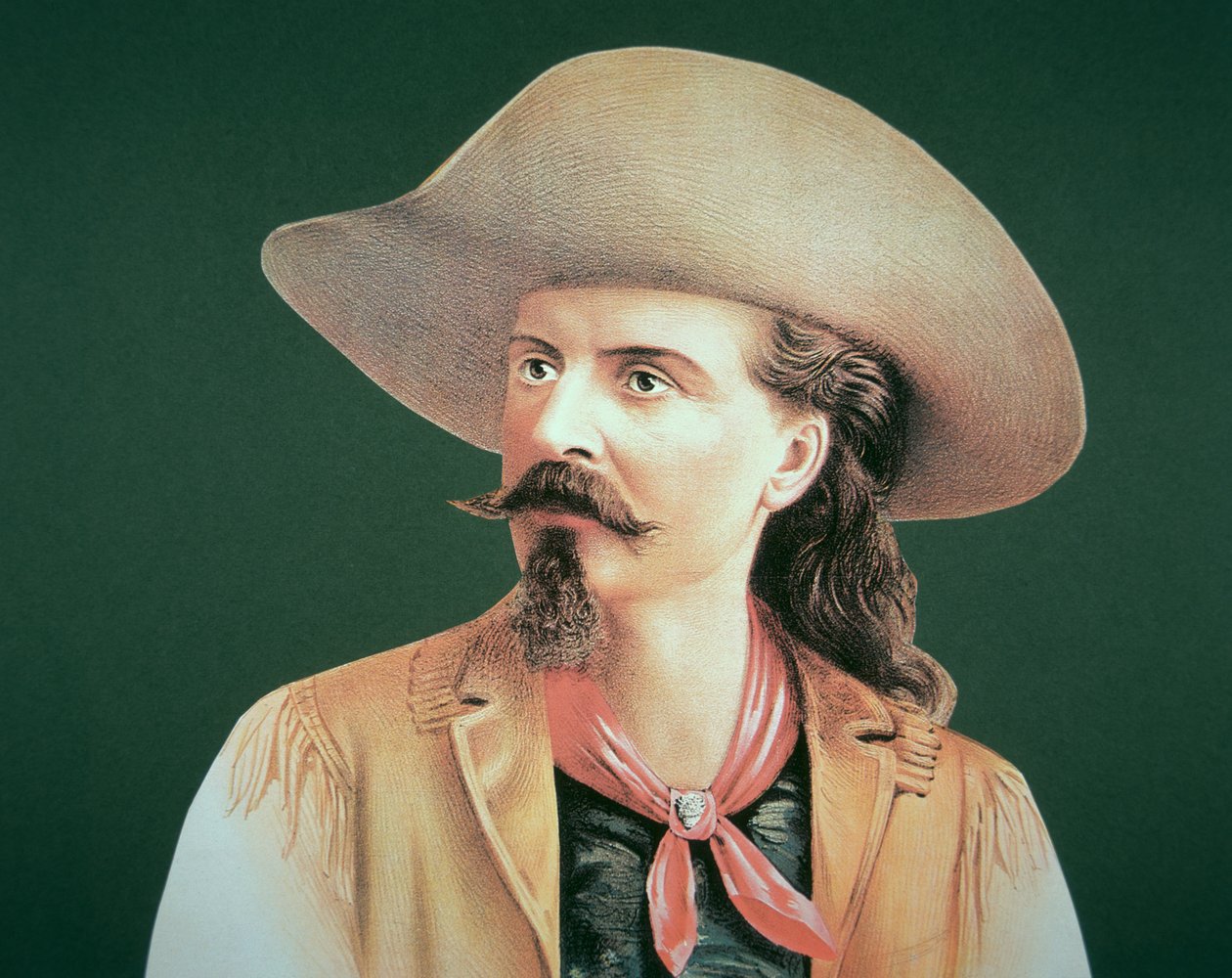 Buffalo Bill (1846-1917) (kolor lito) autorstwa School American