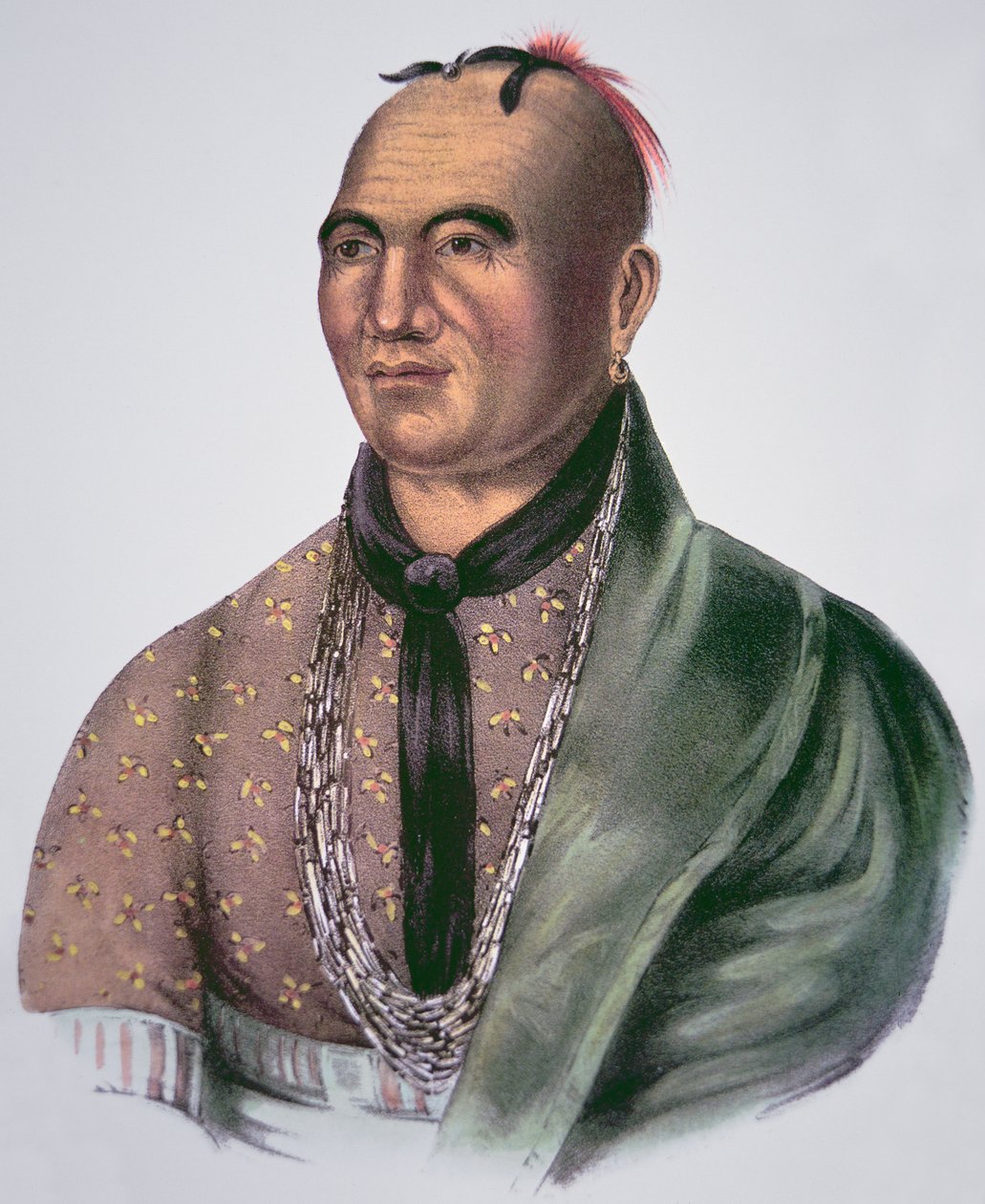 Joseph Brant (1742-1807) Wódz Mohawków (kolor lito) autorstwa School American