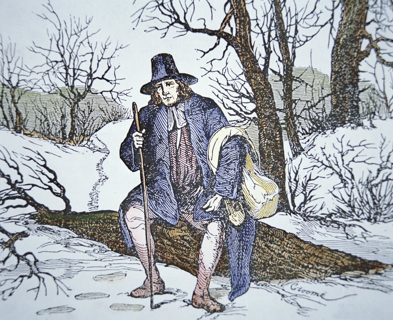 Roger Williams in the Wilderness (kolor lito) autorstwa School American
