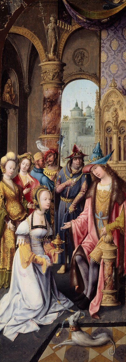 Król Salomon przyjmujący królową Saby autorstwa School Antwerp