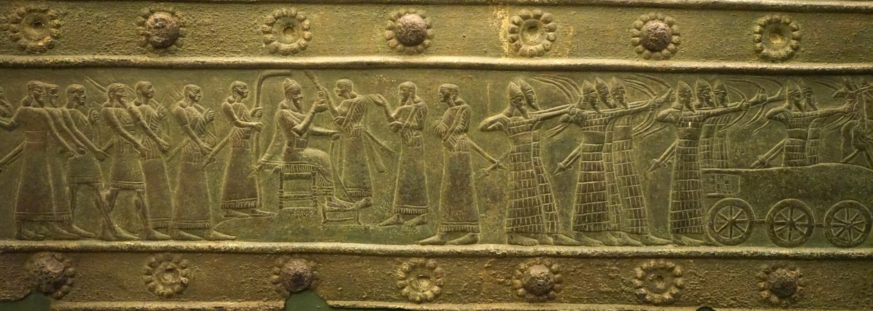 Bramy Balawat ze starożytnego imperium asyryjskiego (płaskorzeźba) autorstwa School Assyrian
