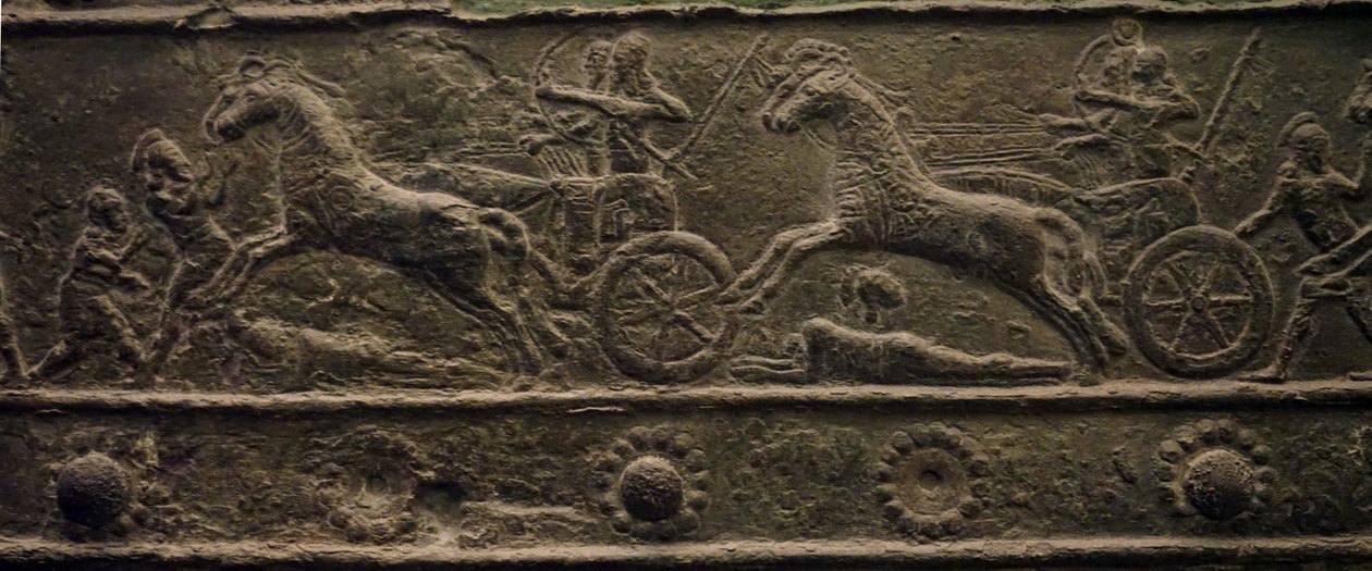 Bramy Balawat ze starożytnego imperium asyryjskiego (płaskorzeźba) autorstwa School Assyrian