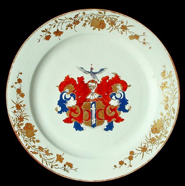 Ładowarka z chińskiej porcelany Imari z ramionami Valckeniera z Amsterdamu, ok. 1750 (porcelana) autorstwa School Chinese