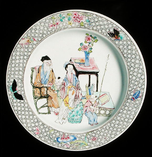 Naczynie ze skorupek jajka z rodzinnej róży, ok. 1730 (porcelana) autorstwa School Chinese