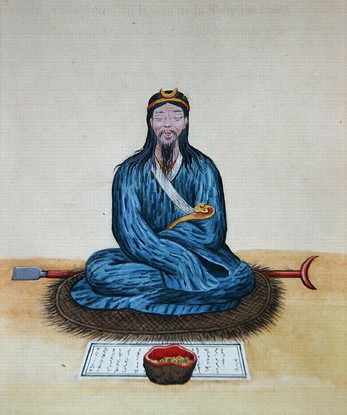 Pokutnik Bonze, ok. 1785 (akwarela na papierze) autorstwa School Chinese
