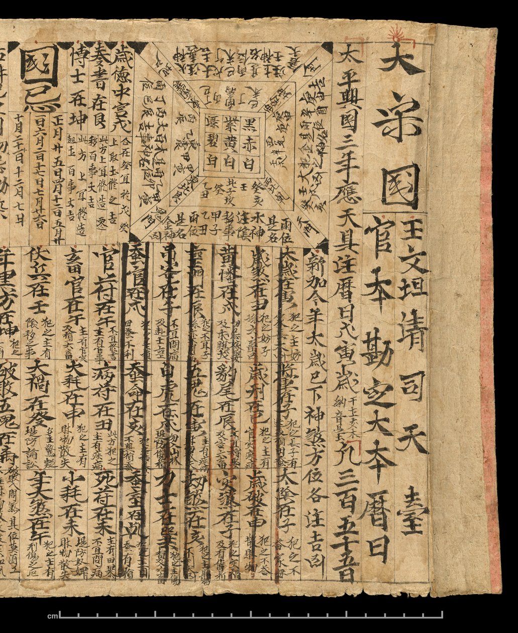 Almanach dla AD 978, Dunhuang Mogao, Chiny, ok. 978 (atrament na papierze) autorstwa School Chinese