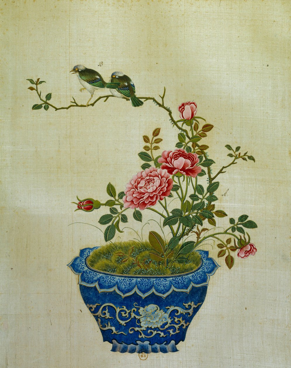 Art China: malowanie na jedwabnych kwiatach i ptakach. Anonimowy autorstwa School Chinese
