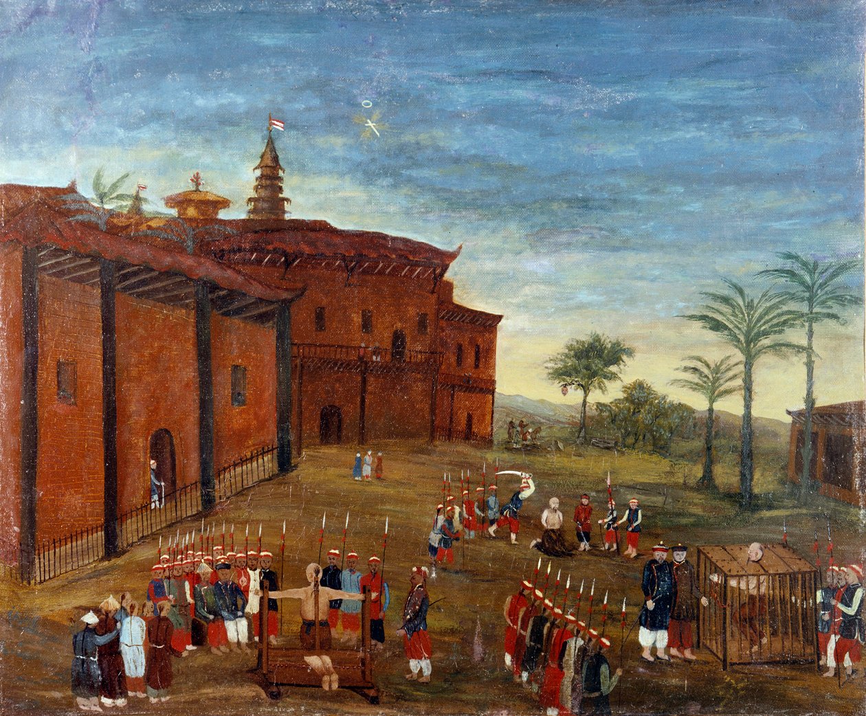 Sztuka chińska: sceny tortur i tortur więźniów. Malarstwo XIX w. - Sztuka chińska: sceny tortur i egzekucji więźniów. Malarstwo XIX wieku. Luwr, Paryż autorstwa School Chinese