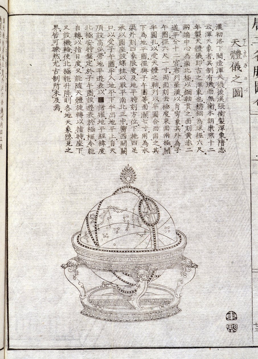 Kula ziemska - chiński dokument. Grawerowanie anonimowe. Dz. Selva. autorstwa School Chinese