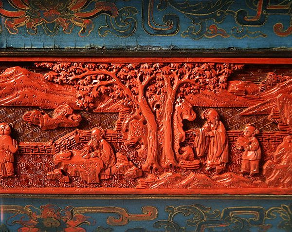 Jardiniere, okres Qianlong (1736-95) (lakierowane drewno) (detal 272175) autorstwa School Chinese