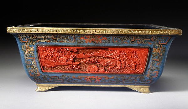 Jardiniere, okres Qianlong (1736-95) (lakierowane drewno) (patrz także 272176) autorstwa School Chinese