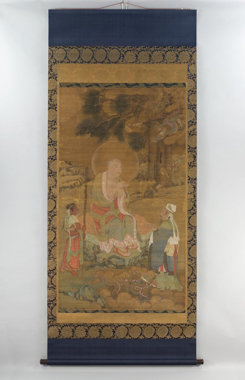 Lohan Summoning Dragons, dynastia Yuan lub Ming autorstwa School Chinese