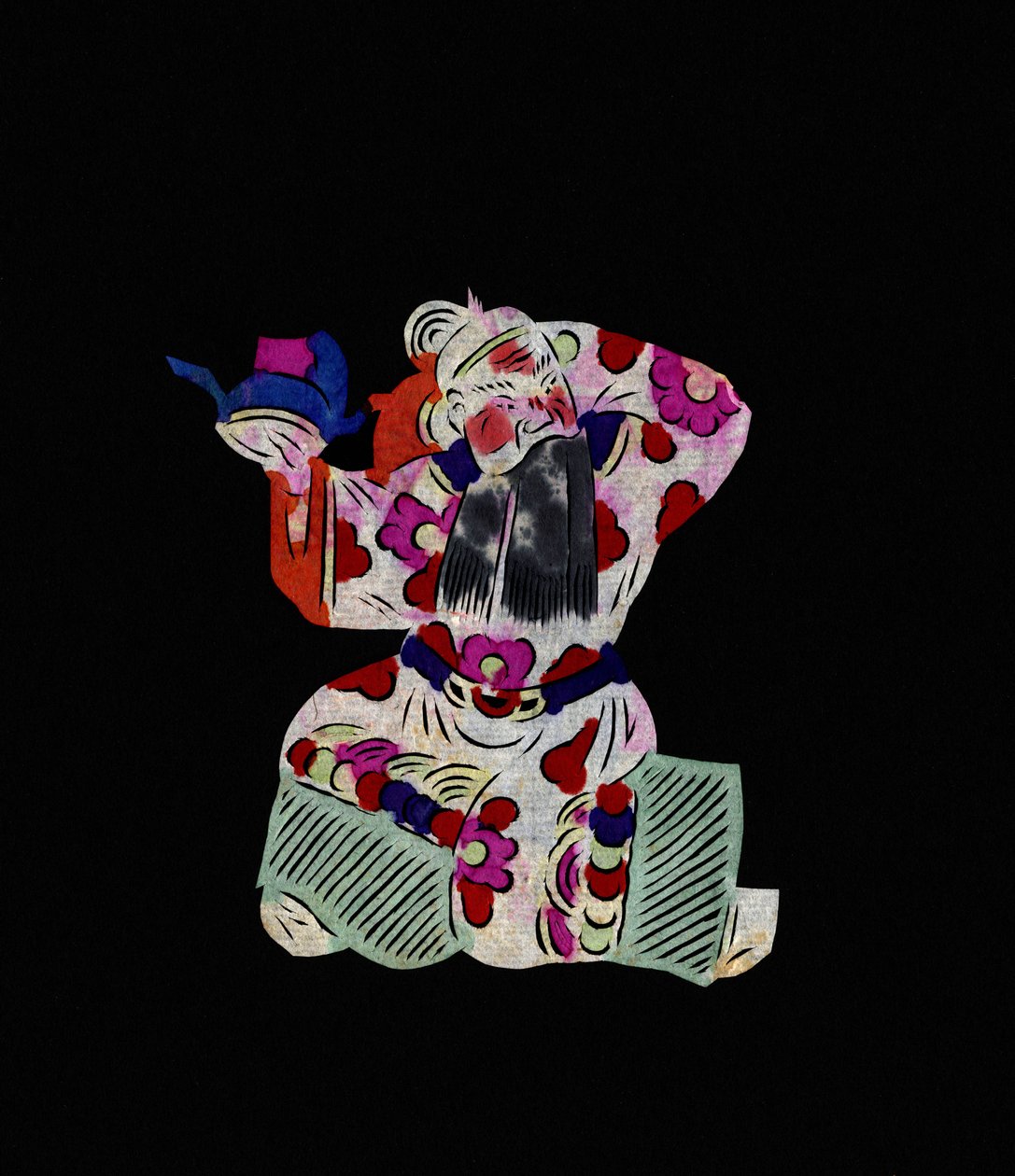 Męska postać cesarstwa. Malowane cięcie papieru lub "Jian Zhi", chińska sztuka ludowa, Pekin. autorstwa School Chinese