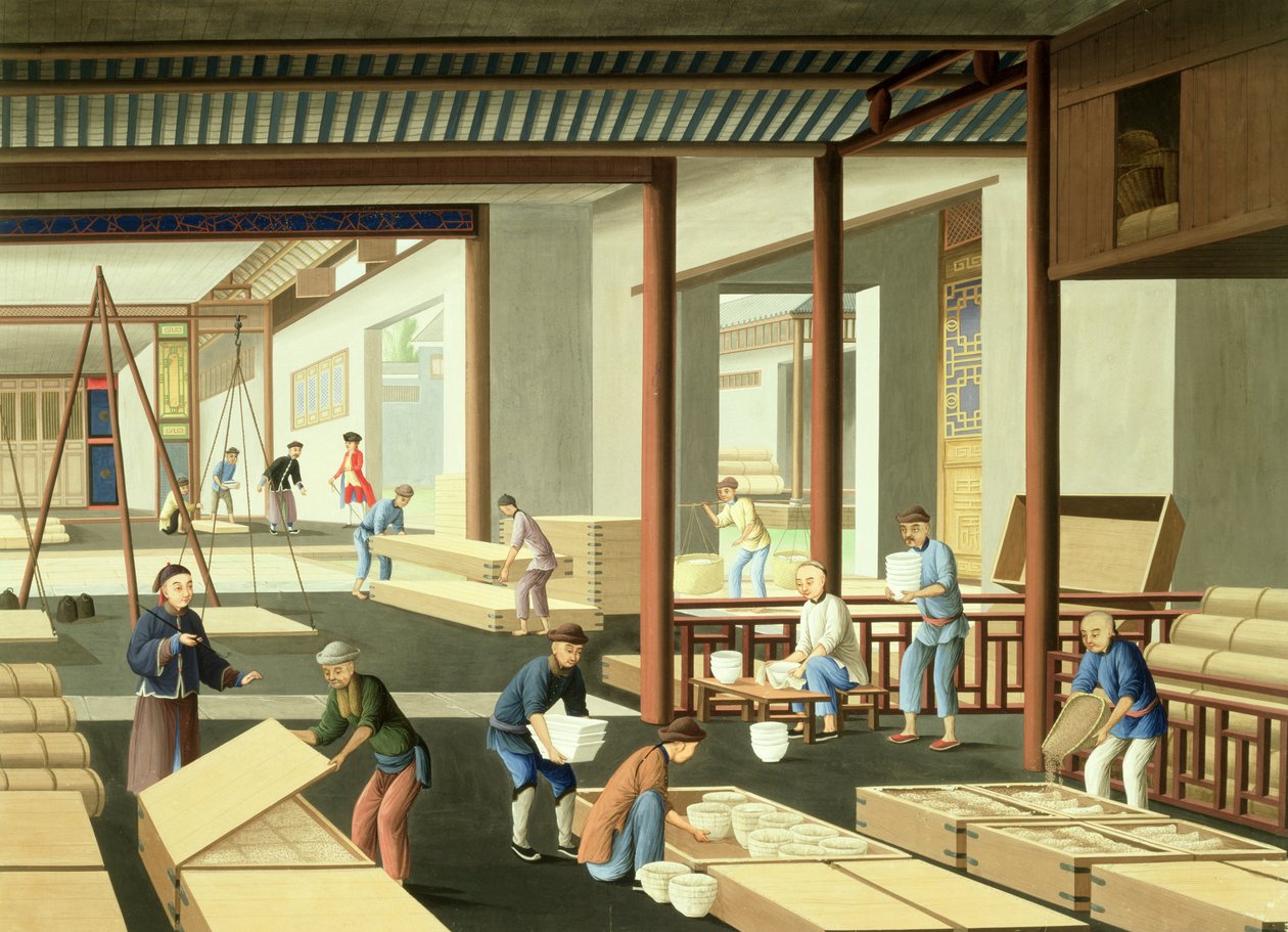 Produkcja porcelany (gwasz na papierze) autorstwa School Chinese
