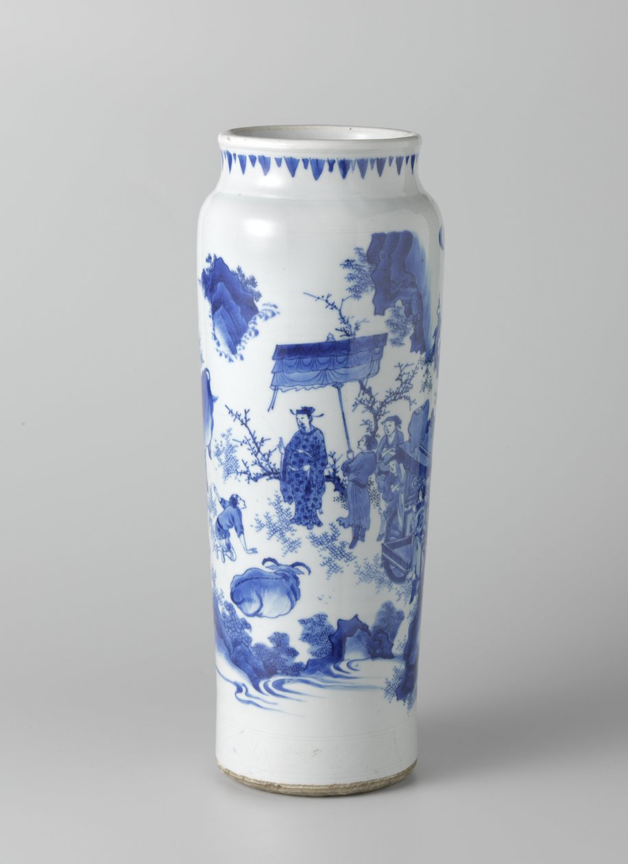 Rolwagen z postaciami w ciągłym pejzażu, ok. godz. 1635-50 (porcelana malowana) autorstwa School Chinese