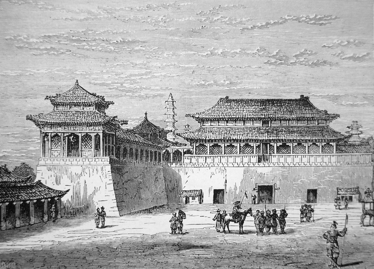 Cesarz Pałacu Chińskiego, Zakazane Miasto, Pekin w XIX wieku (lito) autorstwa School Chinese