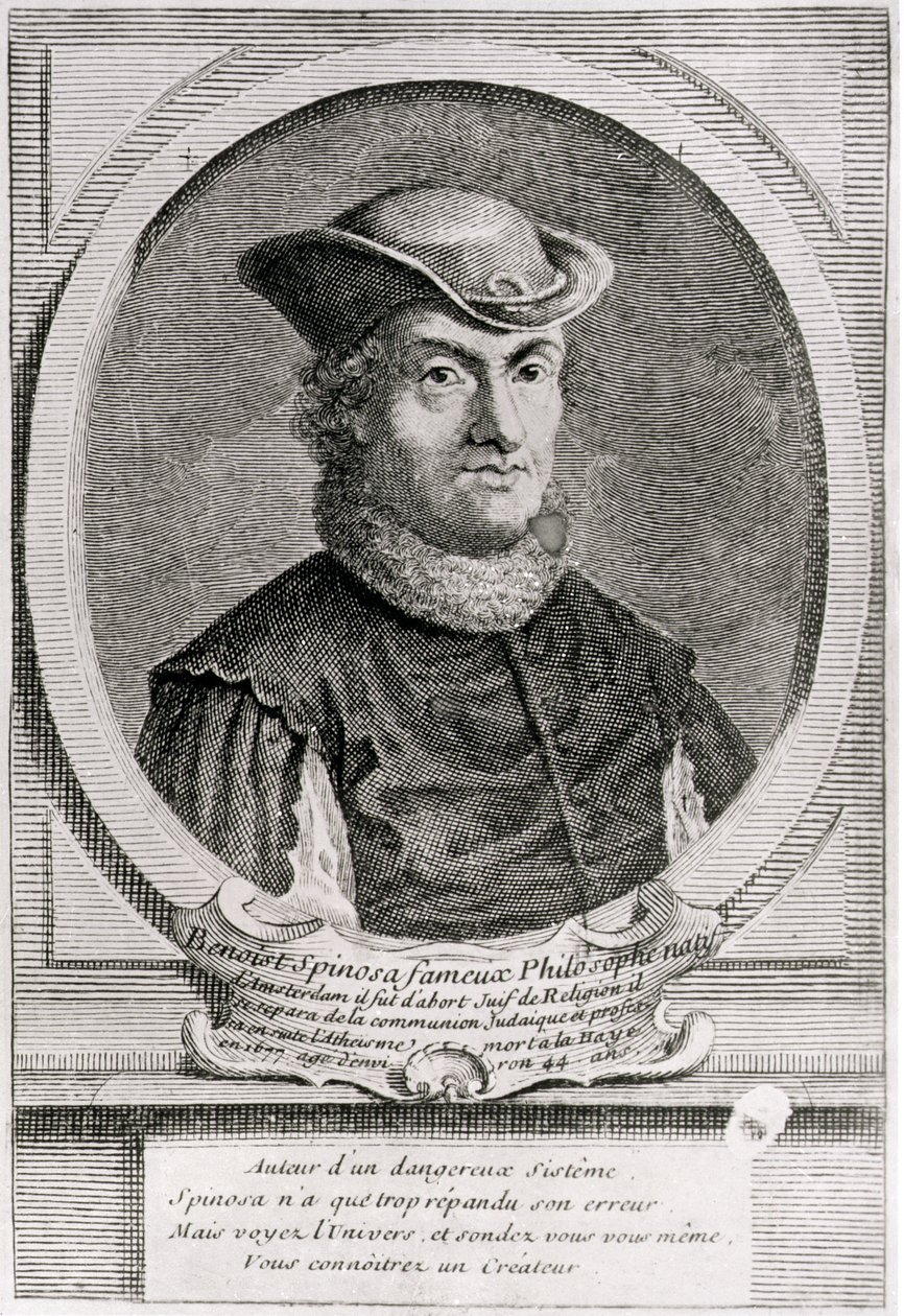 Portret Barucha lub Benedykta Spinozy (1632-77), holenderskiego filozofa (rycina) autorstwa School Dutch