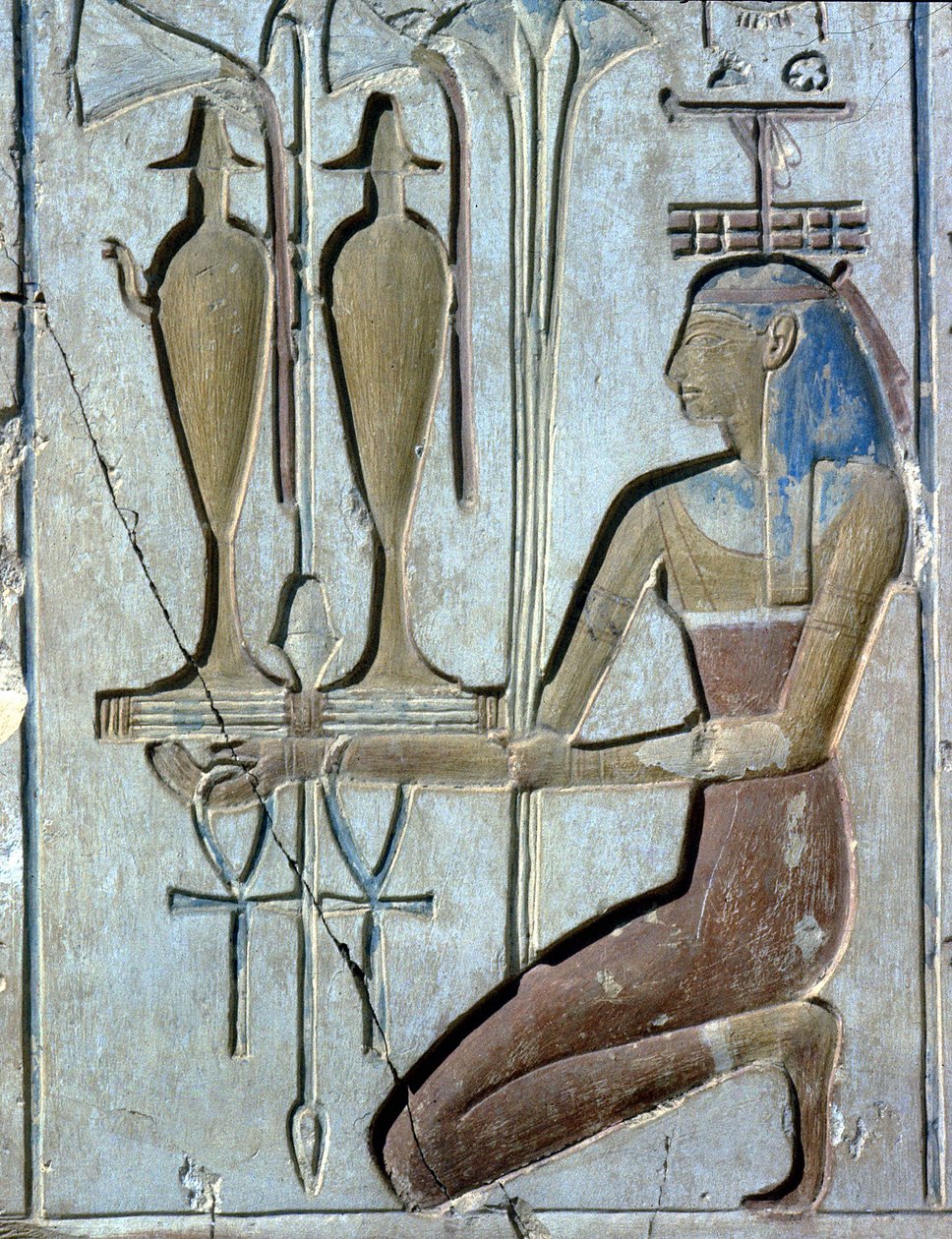 Abydos: Świątynia Setiego I poświęcona bogu Ozyrysowi. autorstwa School Egyptian