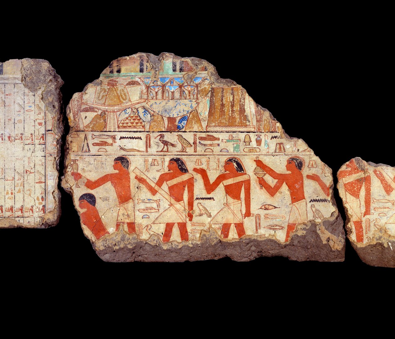 Sztuka starożytnego Egiptu: obrazy mastaby Metchetchi: malowidło ścienne kapłanów rytualnych, VI dynastia (ok. 2350-2200). autorstwa School Egyptian