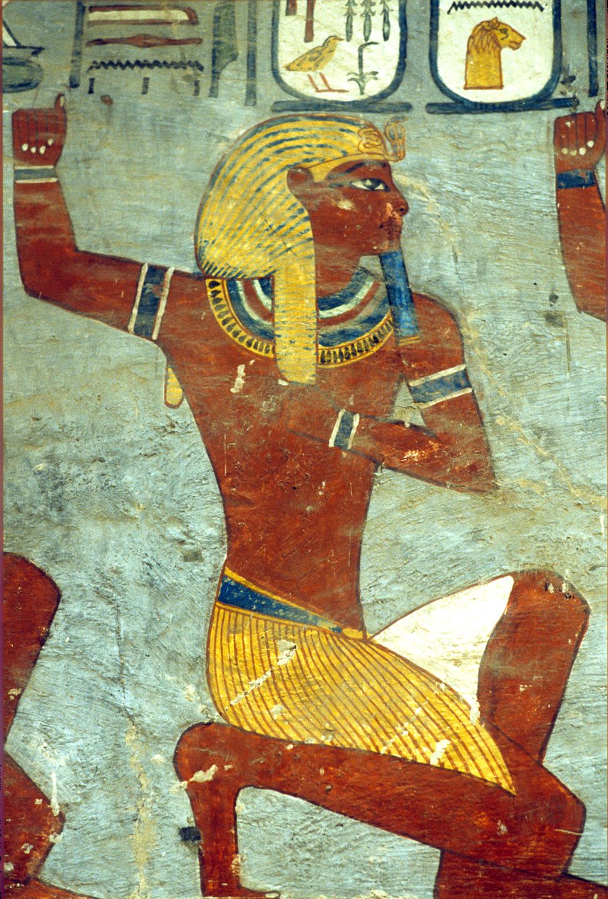 Ancient Egypt, Painting, Tomb of Rameses I, Thebes autorstwa School Egyptian